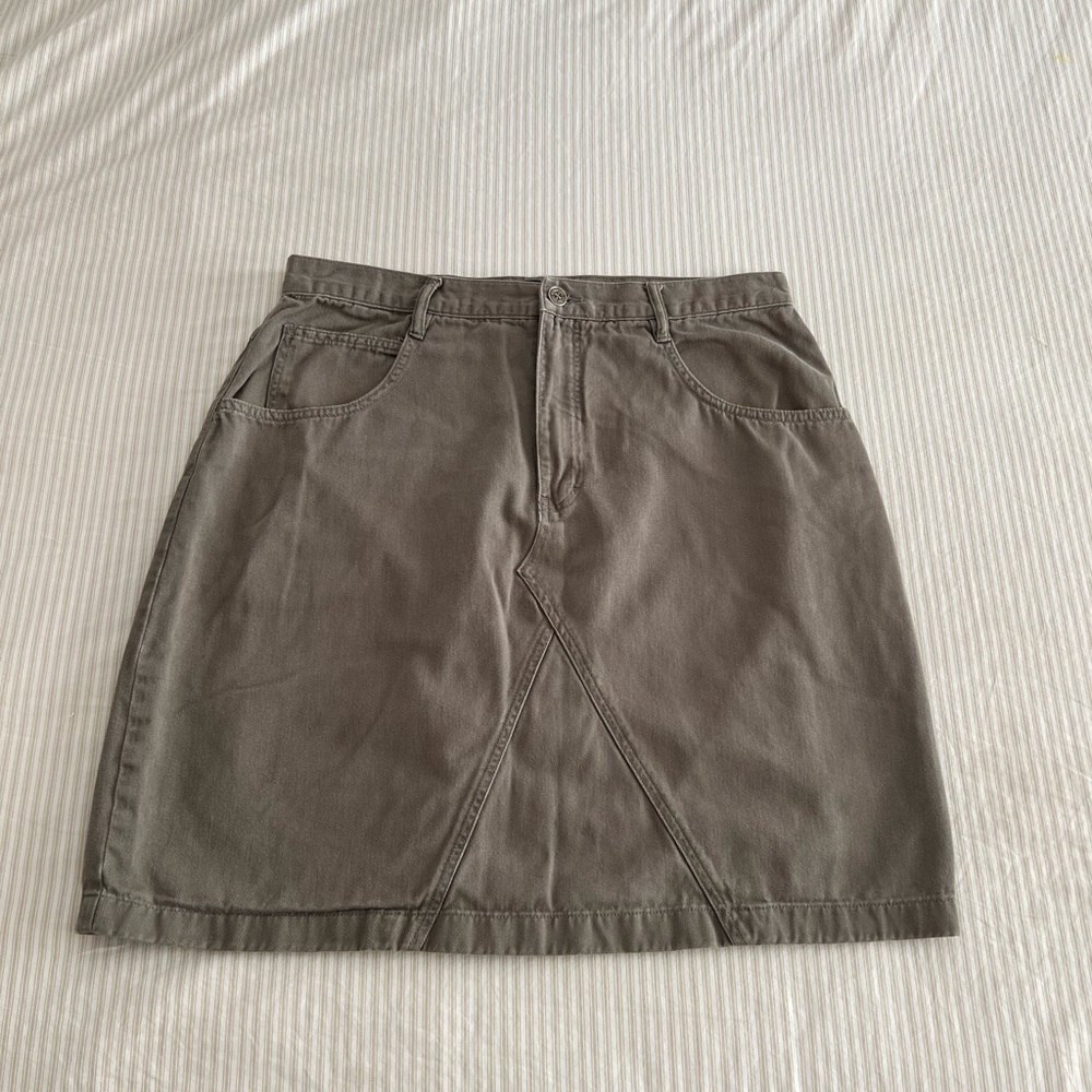 Vintage Cotton Olive Green Skirt